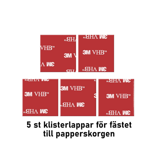 5 st klisterlappar för fästet till papperskorgen